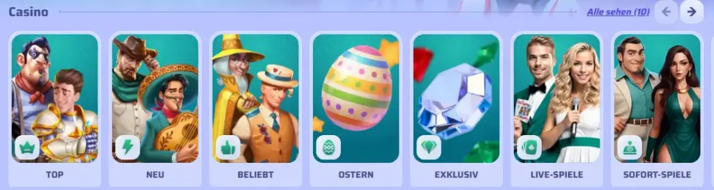 Spielkatalog im Online Casino – Slots, Tischspiele und Live-Casino auf einer Seite