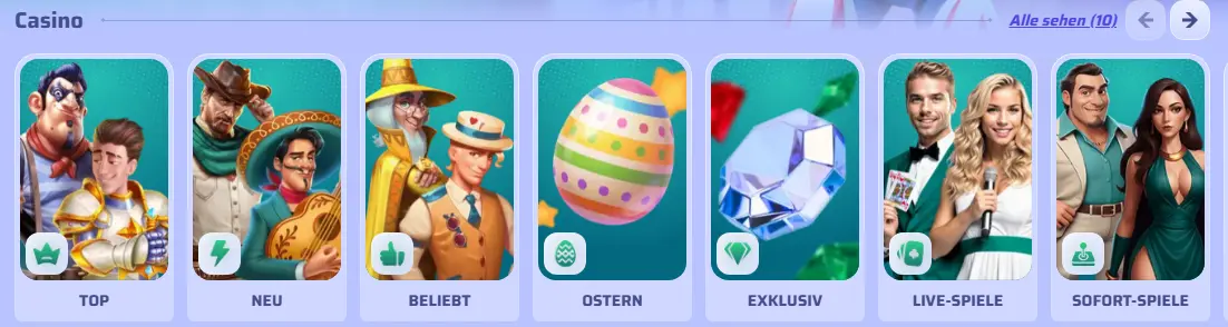 Spielkatalog im Online Casino – Slots, Tischspiele und Live-Casino auf einer Seite